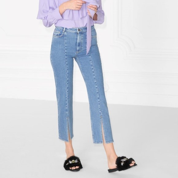 front split jeans